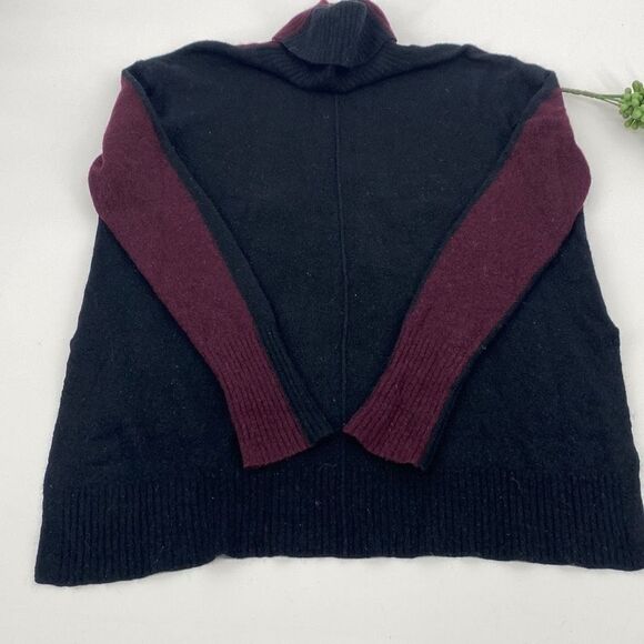 Athleta Merino Transit Merino Wool Blend Turtleneck Sweater Color Block High-low - Picture 5 of 11